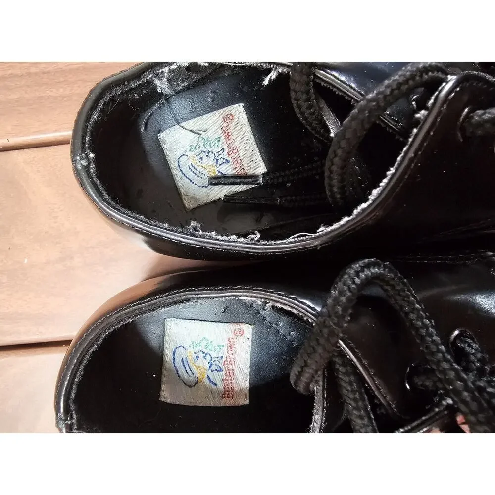 VINTAGE BUSTER‎ BROWN Boys Dress shoes Black Lace Up Little Boys size 6